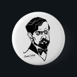 Claude Debussy 6 Cm Round Badge<br><div class="desc">Graphic portrait of composer</div>