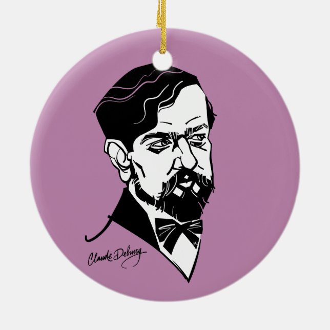 Claude Debussy Ceramic Tree Decoration (Back)