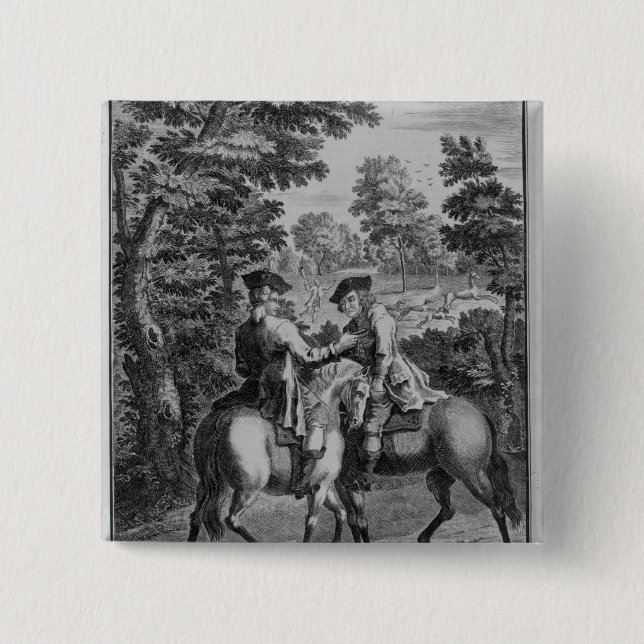 Claude Duval robbing Squire Roper 15 Cm Square Badge (Front)