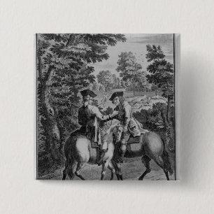 Claude Duval robbing Squire Roper 15 Cm Square Badge