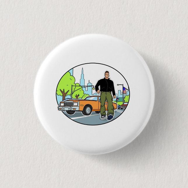 Claude - GTA 3 Cm Round Badge (Front)