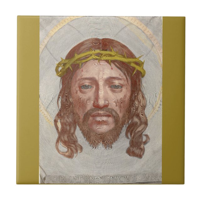 Claude Mellan’s Face of Christ 1649 engraving Tile (Front)