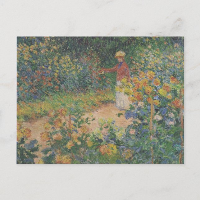 Claude Monet 1895 Vintage In the Garden Postcard (Front)