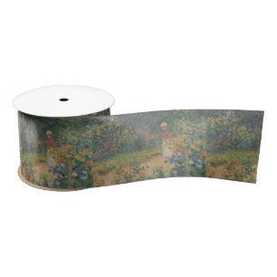 Claude Monet 1895 Vintage In the Garden Satin Ribbon