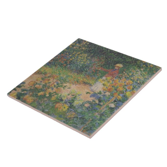 Claude Monet 1895 Vintage In the Garden Tile (Side)