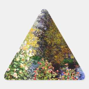 Claude Monet A Corner of the Garden At Montgeron Triangle Sticker