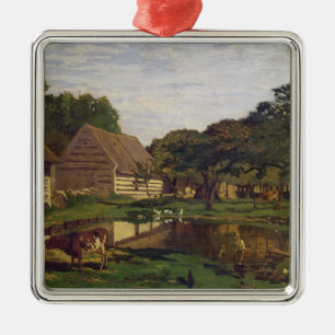Claude Monet   A Farmyard in Normandy Metal Tree Decoration