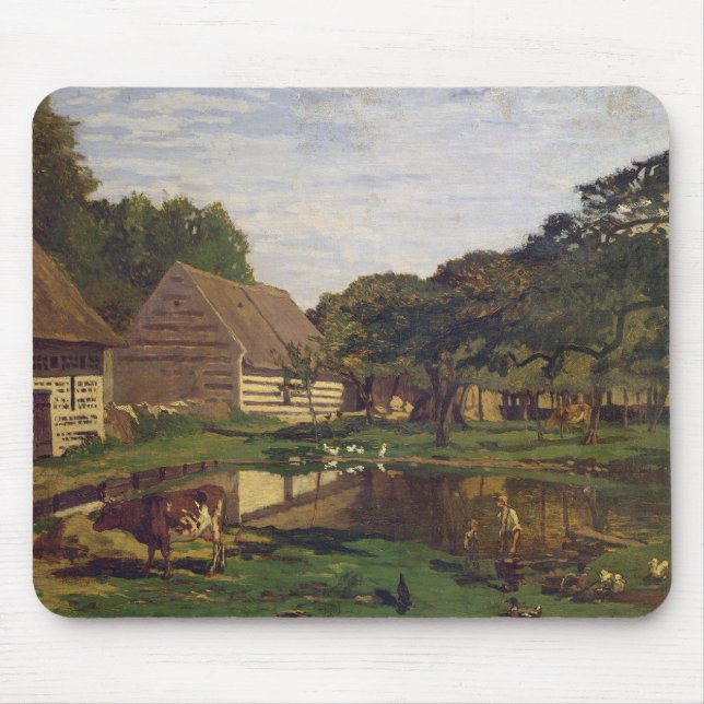 Claude Monet | A Farmyard in Normandy Mouse Mat (Front)