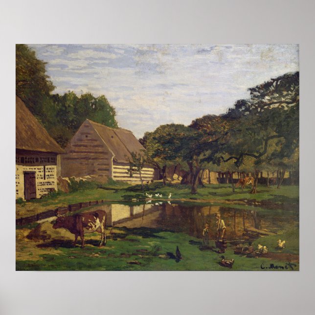 Claude Monet | A Farmyard in Normandy Poster (Front)