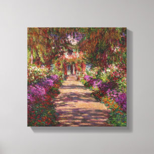 Claude Monet A Pathway in Monet's Garden Canvas Print