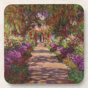 Claude Monet A Pathway in Monet's Garden Coaster