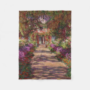 Claude Monet A Pathway in Monet's Garden Fleece Blanket