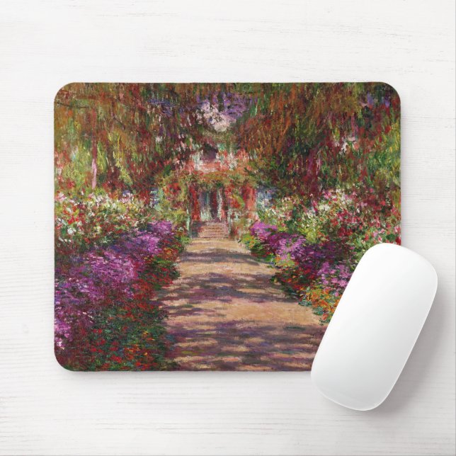 Claude Monet | A Pathway in Monet's Garden Mouse Mat (With Mouse)