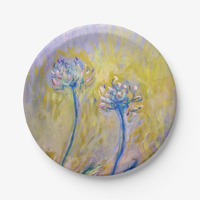 Claude Monet - Agapanthus Paper Plate (Front)