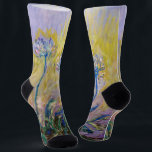 Claude Monet - Agapanthus Socks<br><div class="desc">Agapanthus,  close-up (Les Agapanthes) - Claude Monet,  1914-1917</div>
