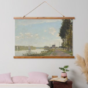 Claude Monet Argenteuil Chateau River French Art Hanging Tapestry