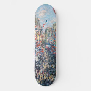 Claude Monet artwork - La Rue Montorgueil - Paris Skateboard
