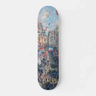 Claude Monet artwork - La Rue Montorgueil - Paris Skateboard