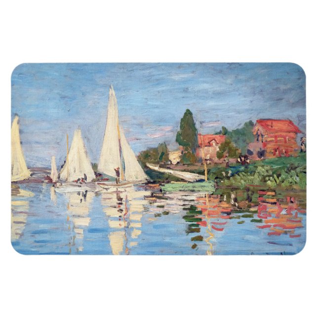 Claude Monet artwork - Regattas at Argenteuil Magnet (Horizontal)