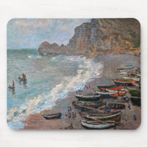 Claude Monet artwork - The Beach at Etretat Mouse Mat