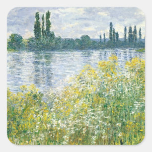 Claude Monet   Banks of the Seine, Vetheuil, 1880 Square Sticker