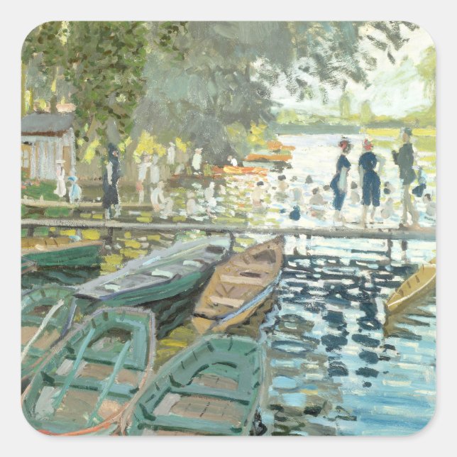 Claude Monet. Bathers at La Grenouillère Square Sticker (Front)