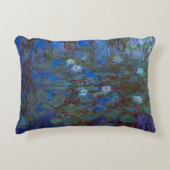 Claude Monet - Blue Water Lilies Decorative Cushion (Front)