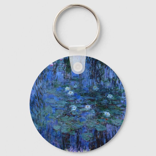 Claude Monet Blue Water Lilies Key Ring (Front)