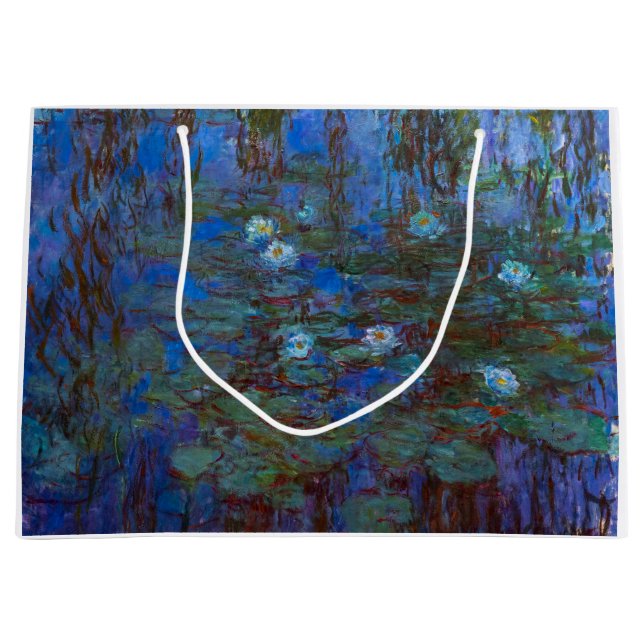 Claude Monet - Blue Water Lilies Large Gift Bag (Front)