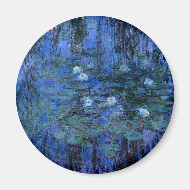 Claude Monet Blue Water Lilies Magnet (Front)