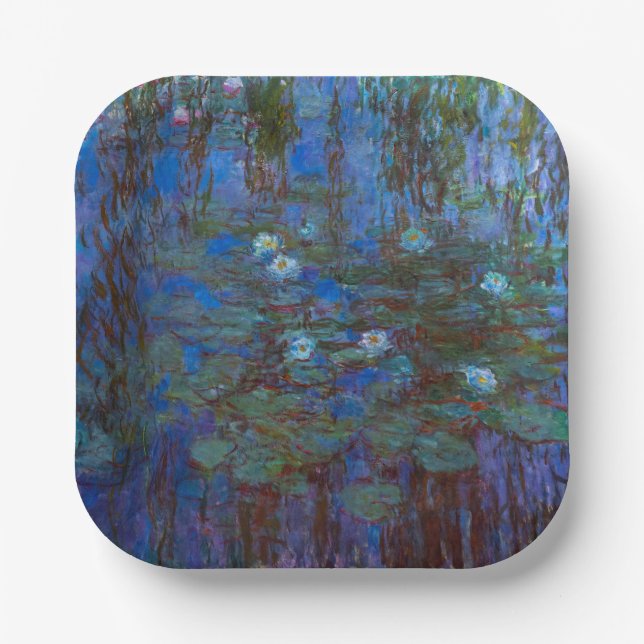 Claude Monet - Blue Water Lilies Paper Plate (Front)