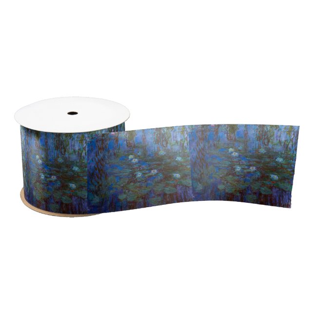 Claude Monet - Blue Water Lilies Satin Ribbon (Spool)