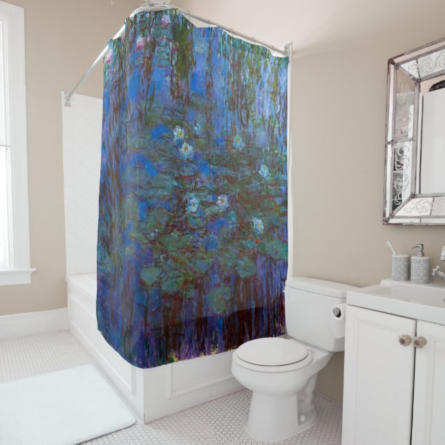Claude Monet - Blue Water Lilies Shower Curtain (In Situ)