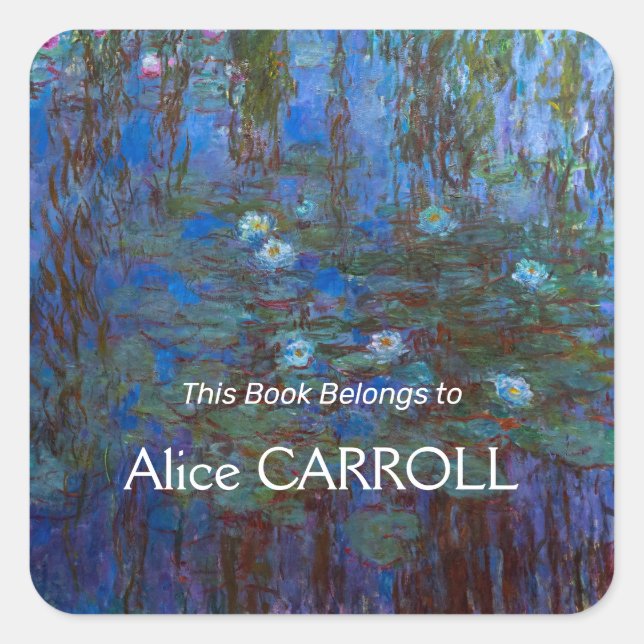 Claude Monet - Blue Water Lilies Square Sticker (Front)