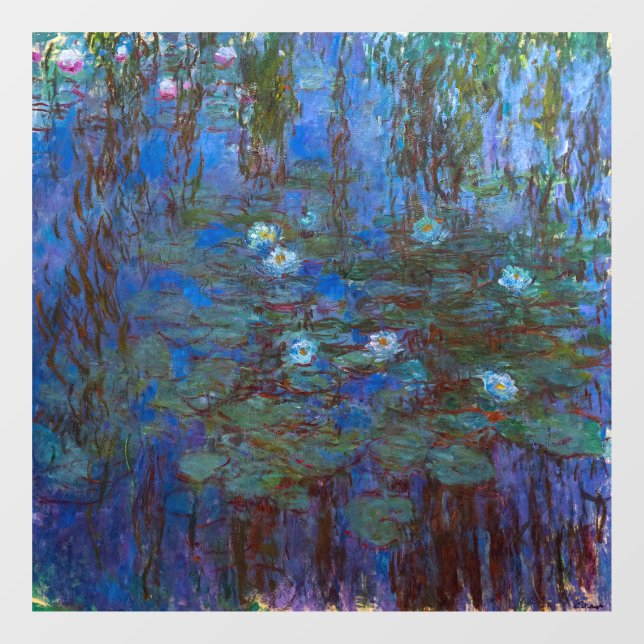 Claude Monet - Blue Water Lilies Window Cling (Sheet)