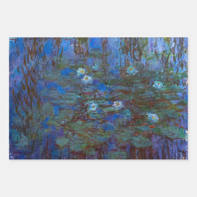 Claude Monet - Blue Water Lilies Wrapping Paper Sheet (Front)