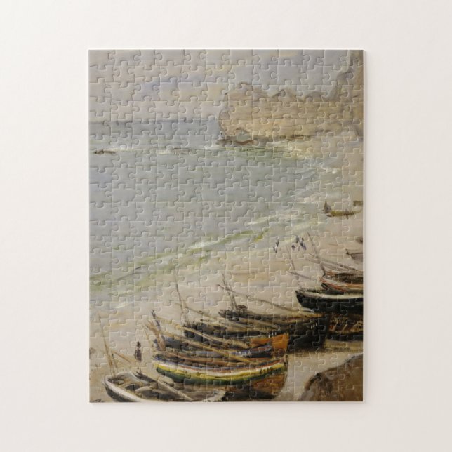 Claude Monet - Boat On The Beach At Etretat Jigsaw Puzzle (Vertical)