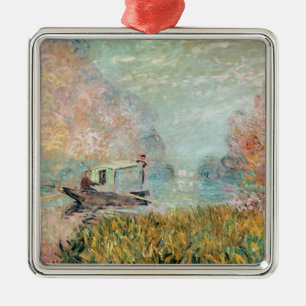 Claude Monet Boat Studio on the Seine Metal Tree Decoration