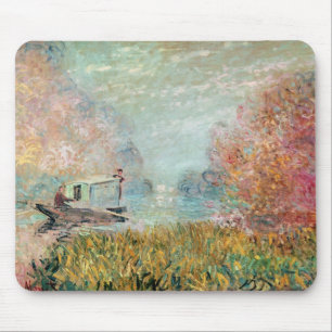 Claude Monet Boat Studio on the Seine Mouse Mat