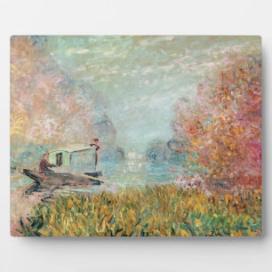 Claude Monet    Boat Studio on the Seine Plaque