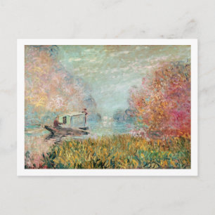 Claude Monet    Boat Studio on the Seine Postcard