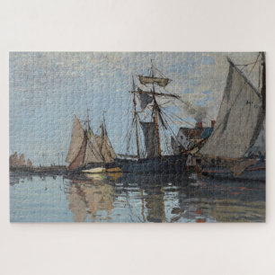 Claude Monet Boats in Honfleur Harbour Jigsaw Puzzle