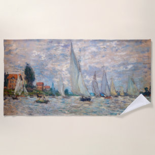 Claude Monet - Boats Regatta at Argenteuil Beach Towel