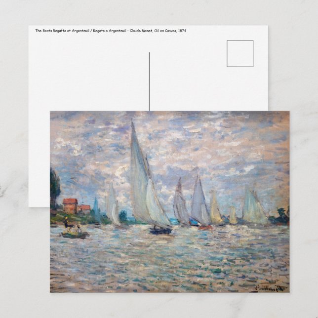 Claude Monet - Boats Regatta at Argenteuil Postcard (Front/Back)