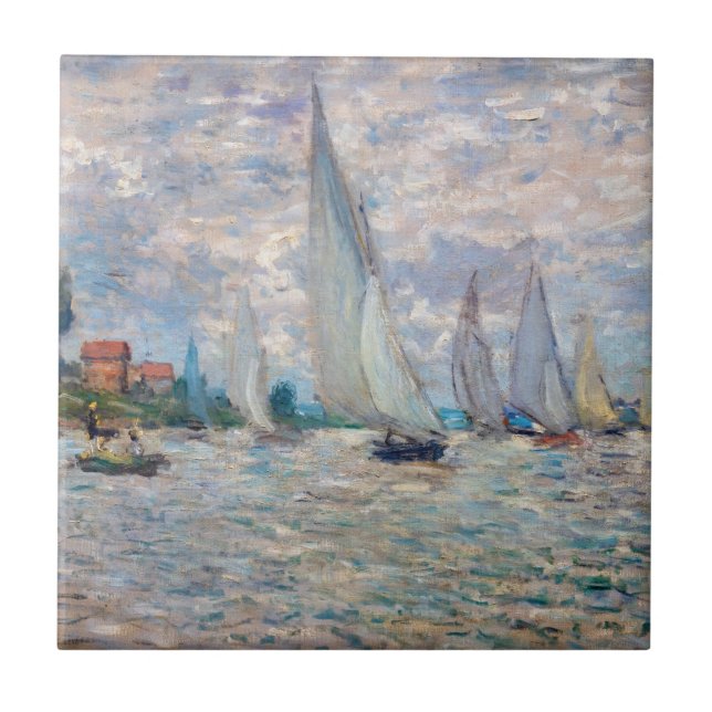 Claude Monet - Boats Regatta at Argenteuil Tile (Front)