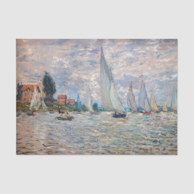 Claude Monet - Boats Regatta at Argenteuil Tissue Paper (Front)