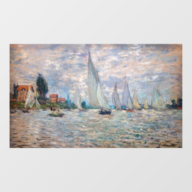Claude Monet - Boats Regatta at Argenteuil Window Cling (Sheet)