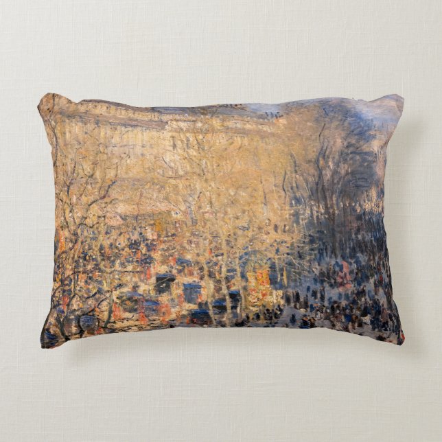 Claude Monet - Boulevard des Capucines in Paris Decorative Cushion (Front)