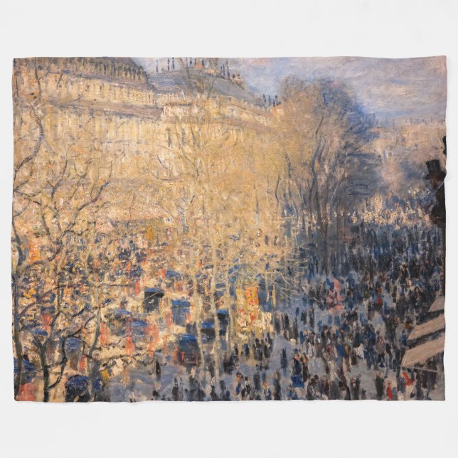 Claude Monet - Boulevard des Capucines in Paris Fleece Blanket (Front (Horizontal))