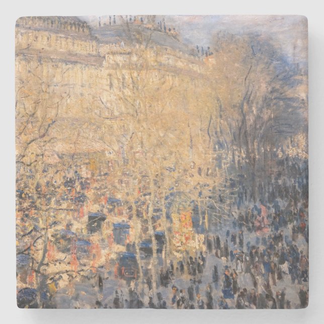Claude Monet - Boulevard des Capucines in Paris Stone Coaster (Front)